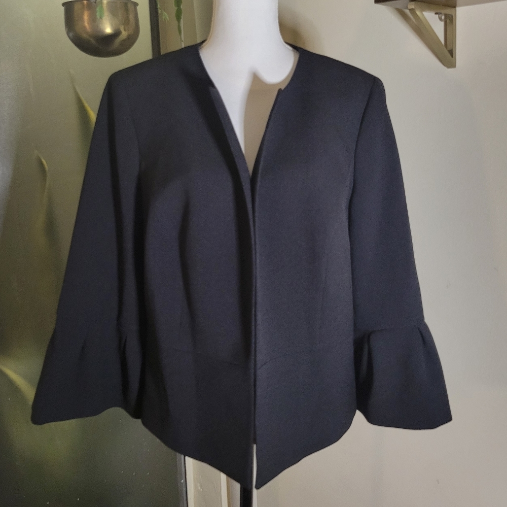 Nine West Jacquard Bell Sleeve Blazer